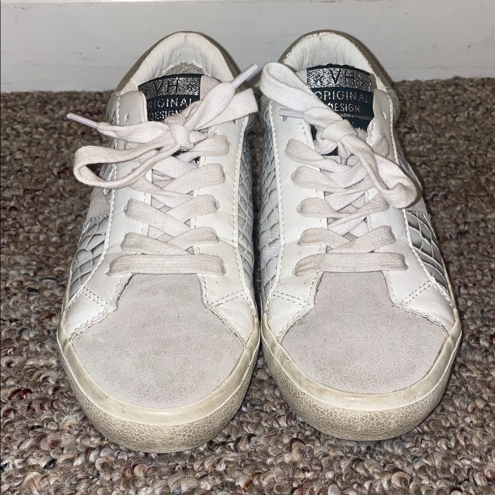 Womens Vintage Havana Croc Embossed Superstar Leather Shoes